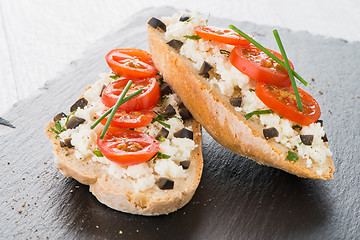 Image showing Bread with cottage