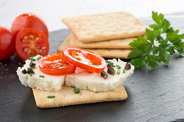 Image showing Crispbread with fromage