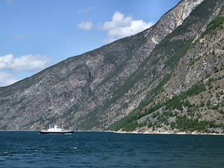 Image showing Passenger ferry on fjord