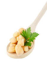 Image showing chickpeas over spoon 