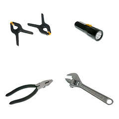 Image showing lantern, plier, english key and clamps