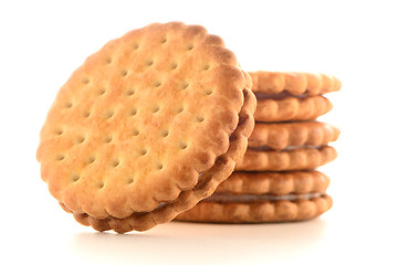 Image showing Sandwich biscuits with vanilla filling