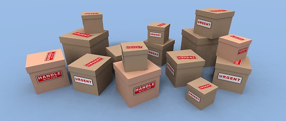 Image showing urgent and fragile packages