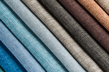 Image showing Multi color fabric texture samples