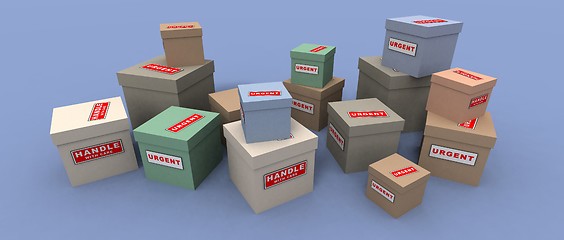 Image showing urgent and fragile packages