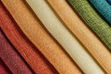 Image showing Multi color fabric texture samples