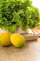 Image showing Limes and lettuce