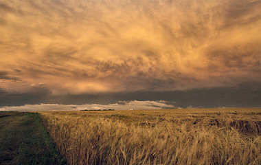 Image showing Storm Clouds Prairie Sky