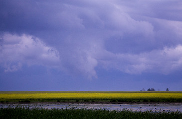 Image showing Storm Clouds Prairie Sky