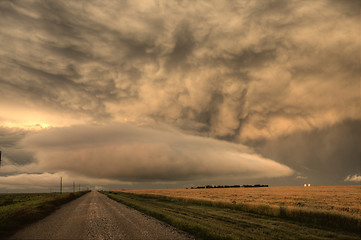 Image showing Storm Clouds Prairie Sky