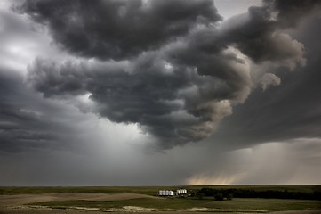 Image showing Storm Clouds Prairie Sky