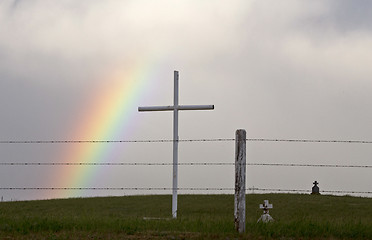 Image showing Storm Clouds Saskatchewan Rainbow