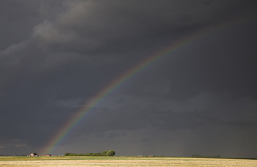 Image showing Storm Clouds Saskatchewan Rainbow