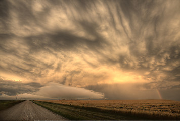 Image showing Storm Clouds Prairie Sky