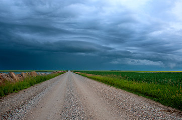 Image showing Storm Clouds Prairie Sky