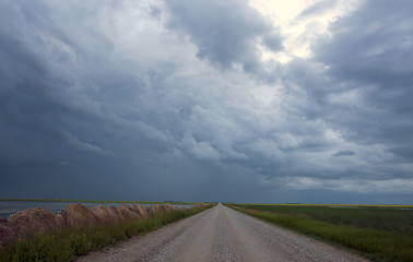 Image showing Storm Clouds Prairie Sky