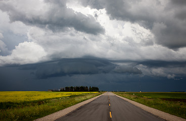 Image showing Storm Clouds Prairie Sky