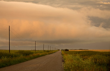 Image showing Storm Clouds Prairie Sky