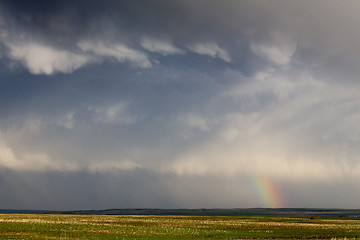 Image showing Storm Clouds Saskatchewan Rainbow