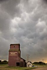 Image showing Storm Clouds Saskatchewan Grain Elevator