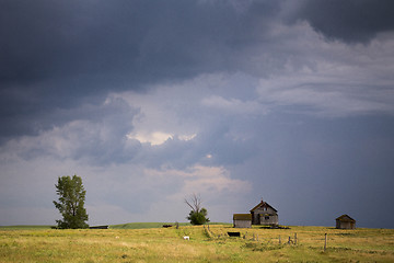 Image showing Storm Clouds Prairie Sky