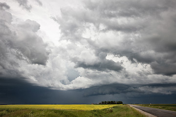 Image showing Storm Clouds Prairie Sky