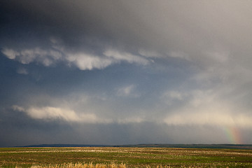 Image showing Storm Clouds Saskatchewan Rainbow