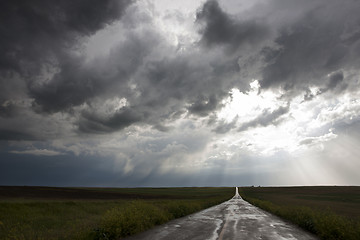 Image showing Storm Clouds Prairie Sky