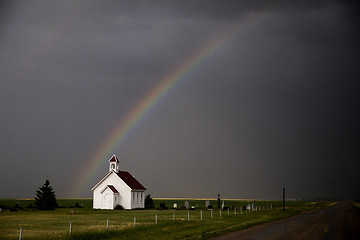 Image showing Storm Clouds Saskatchewan Rainbow