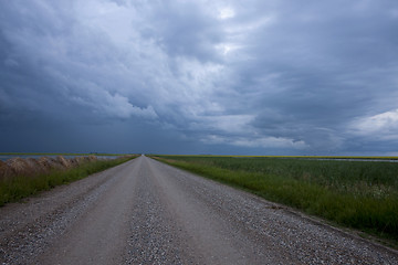 Image showing Storm Clouds Prairie Sky