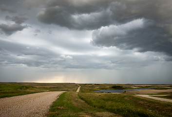 Image showing Storm Clouds Prairie Sky