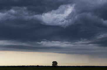 Image showing Storm Clouds Prairie Sky