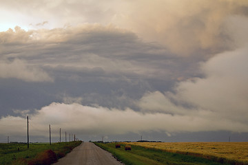 Image showing Storm Clouds Prairie Sky