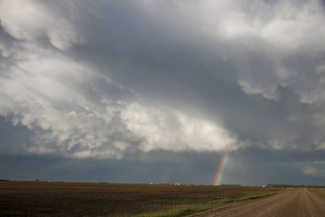 Image showing Storm Clouds Saskatchewan Rainbow