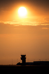 Image showing Sunset Orange Sillouette