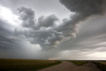 Image showing Storm Clouds Prairie Sky