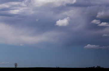 Image showing Storm Clouds Prairie Sky