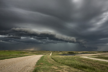 Image showing Storm Clouds Prairie Sky