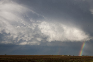 Image showing Storm Clouds Saskatchewan Rainbow