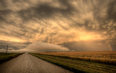 Image showing Storm Clouds Prairie Sky