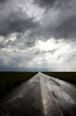 Image showing Storm Clouds Prairie Sky