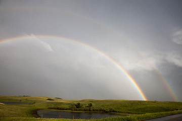 Image showing Storm Clouds Saskatchewan Rainbow