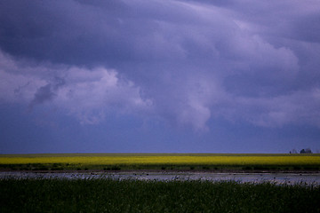 Image showing Storm Clouds Prairie Sky