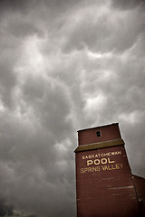 Image showing Storm Clouds Saskatchewan Grain Elevator