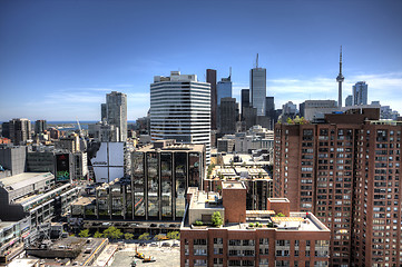 Image showing Toronto Skyline from rooftop