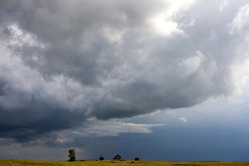 Image showing Storm Clouds Prairie Sky