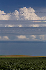 Image showing Storm Clouds Prairie Sky