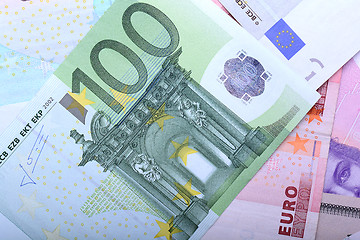 Image showing European banknotes, Euro currency from Europe, Euros.