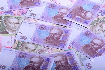 Image showing european money, ukrainian hryvnia close up