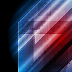 Image showing Dark blue red tech vector background